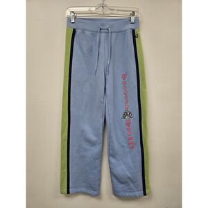 Y2K Sweatpants Girls 14 Blue Green Varsity Champs Fleece‎ Side Stripe Pants
